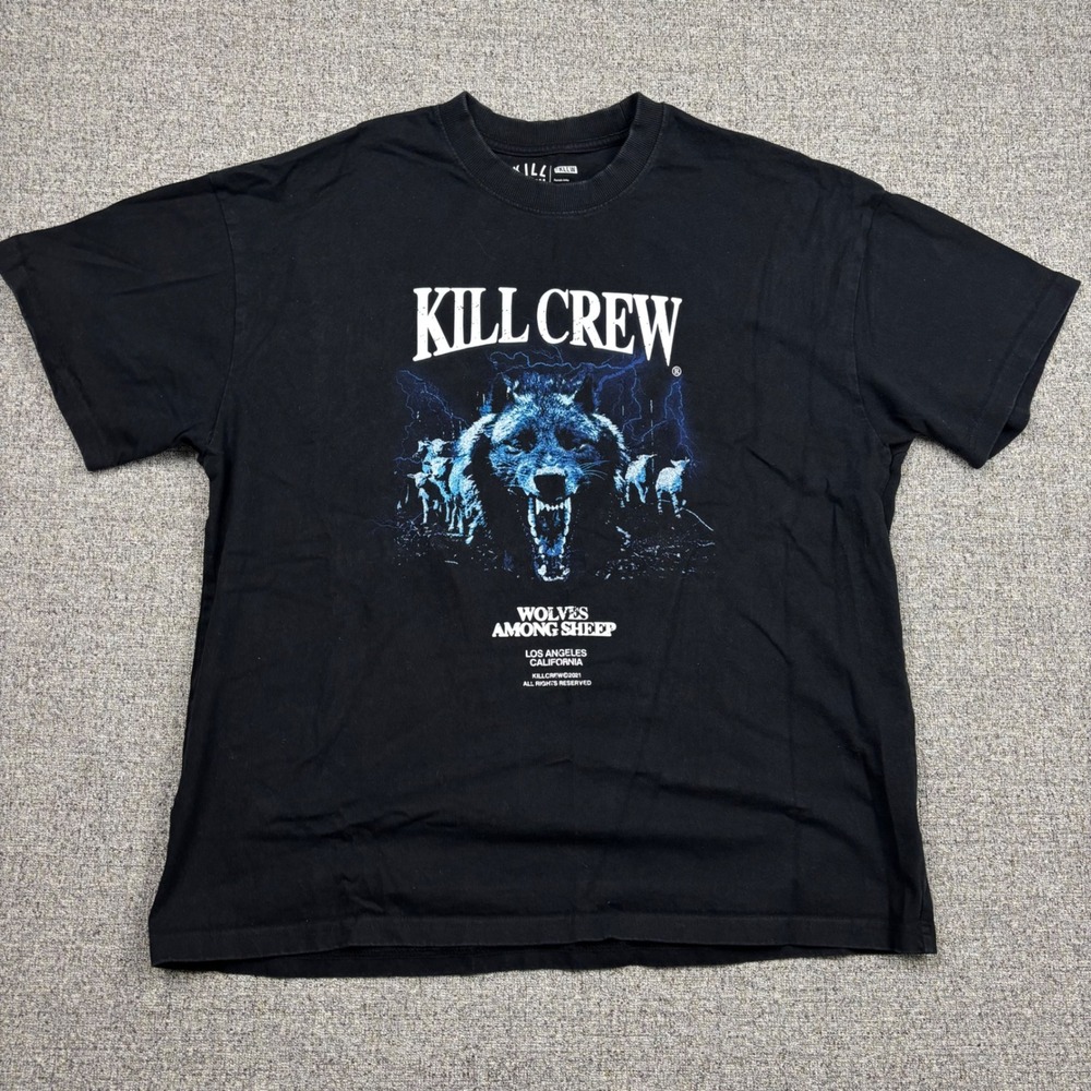Kill Crew T-Shirt Mens Small Black Wolves Among‎ Sheep Porrada Series Oversized